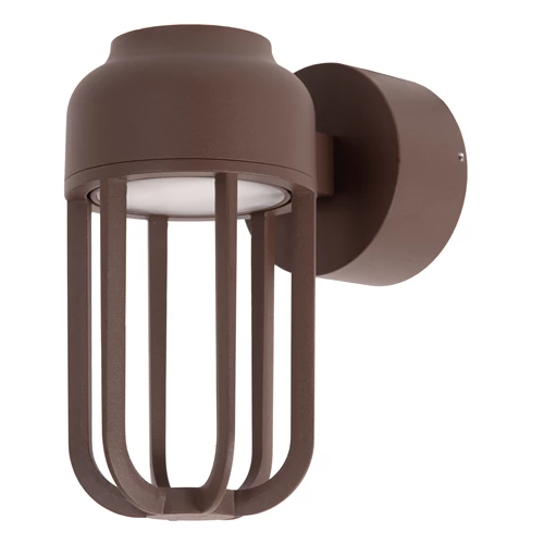 Lucide WELLS - Wall light Indoor/Outdoor - Ø 10 cm - LED - 1x8W 2700K - IP54 - Rust Brown | Essential - turned off